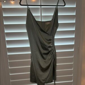 Altar'd State Green Asymmetrical Slip Dress Cocktail